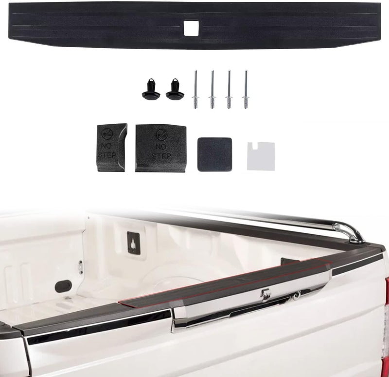 RANSOTO Tailgate Molding Trim Compatible with 2017-2022 Ford F250 F350 F-250 F-350 Super Duty Flexible Flex Step Rear Center Truck Spoiler Protector Cover Replaces FO1904134 - Image 1